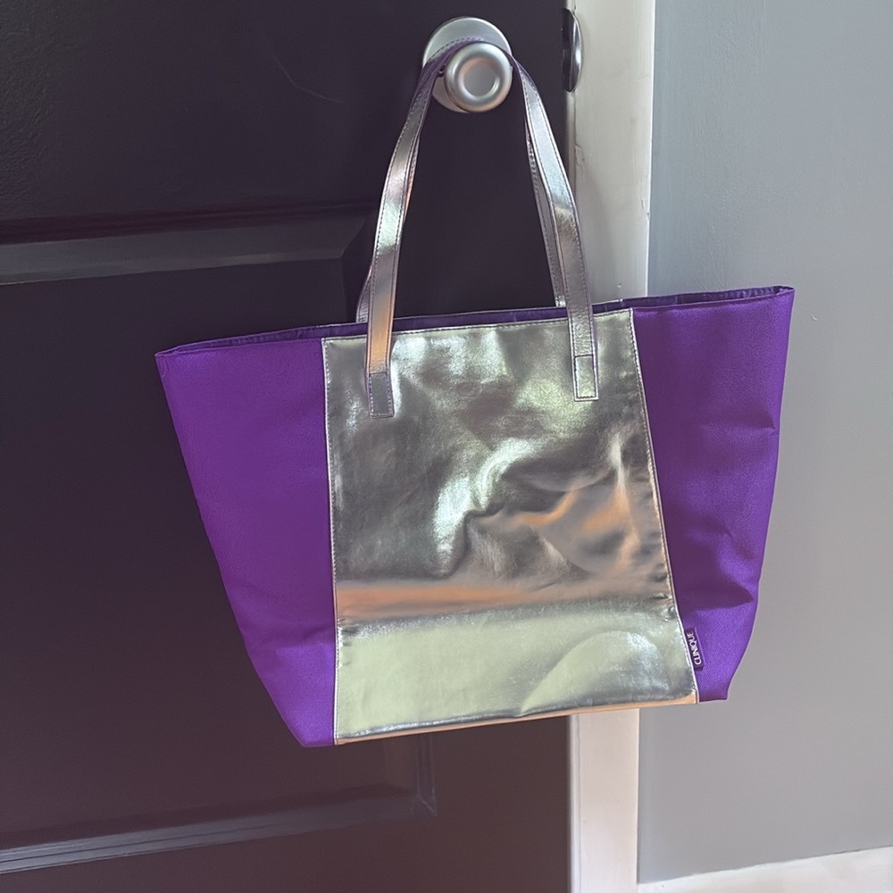Clinique tote bag purple and silver - Picture 2 of 8
